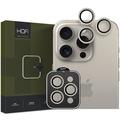 iPhone 15 Pro/15 Pro Max Hofi Camring Pro+ Camera Lens Protector - Titaan / Zwarte Rand