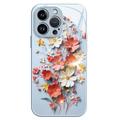 iPhone 15 Pro Bloem Boeket Hybride Hoesje - Blauw