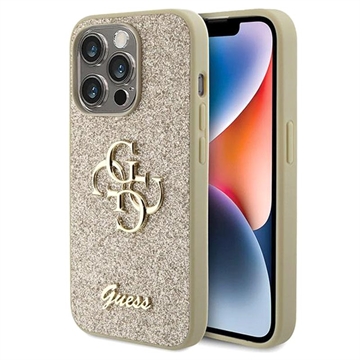 iPhone 15 Pro Guess Fixed Glitter 4G Metal Logo Cover