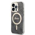 iPhone 15 Pro Guess IML 4G-behuizing - MagSafe-compatibel - Zwart