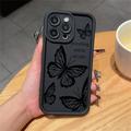 iPhone 15 Pro Max TPU-hoesje met vlinderprint - Zwart