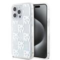 iPhone 15 Pro Max DKNY Liquid Glitter Checkered Pattern Hoesje - Transparant