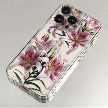 iPhone 15 Pro Max Bloemmotief TPU hoesje - Roze Lelie