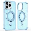 iPhone 15 Pro Max Glitter Hybride Hoesje met Kickstand - MagSafe compatibel - Blauw