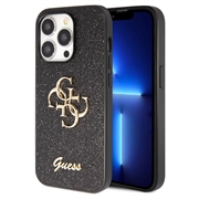 iPhone 15 Pro Max Guess Fixed Glitter 4G Metal Logo Cover