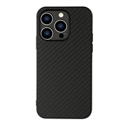 iPhone 15 Pro Max Hybrid Hoesje - Koolstofvezel - Zwart
