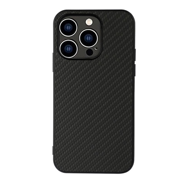 iPhone 15 Pro Max Hybrid Hoesje - Koolstofvezel - Zwart