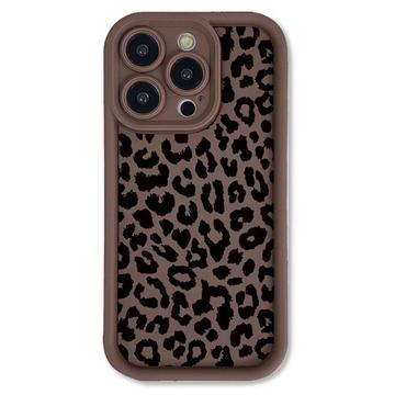 iPhone 15 Pro Max TPU hoesje met luipaardprint - Koffie