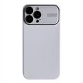 iPhone 15 Pro Max Liquid Silicone Case met Glazen Lens - Wit
