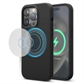 iPhone 15 Pro Max Saii Premium MagSafe Liquid Siliconen Hoesje - Zwart