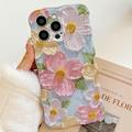 iPhone 15 Pro Max Wavy-Edge Olieverfschilderij TPU hoesje - Bloemen