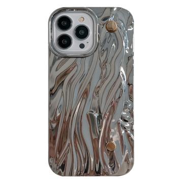 iPhone 15 Pro Max Gerimpeld gegalvaniseerd TPU hoesje - Zilver