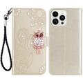 iPhone 15 Pro Uil Strass Portemonnee Hoesje