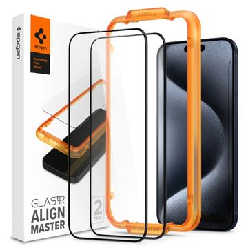 iPhone 15 Pro Spigen ALM Glas.tR Glazen Screenprotector - 2 St.