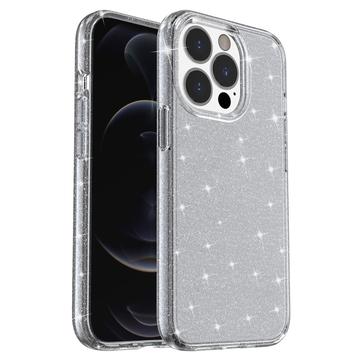 iPhone 15 Pro Stylish Glitter Series Hybride Hoesje - Grijs