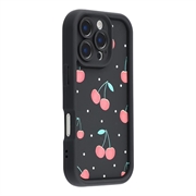 iPhone 15 Pro Stijlvol Schokbestendig TPU Hoesje met Opstaande Randen - Zwart / Kersen
