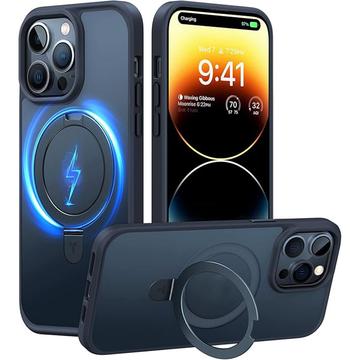 iPhone 15 Pro Torras Upro Ostand Matte Hoesje - MagSafe Compatibel - Zwart