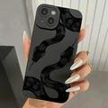 iPhone 15 Slangenpatroon TPU hoesje - Zwart