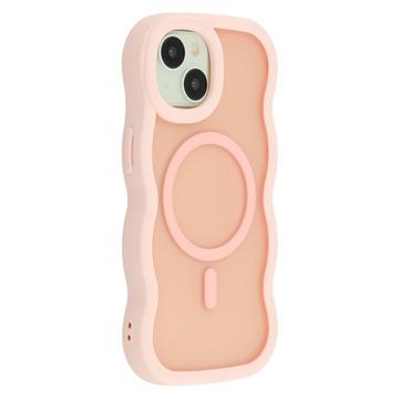 iPhone 15 Golfrand magnetisch hybride hoesje - Roze