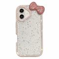 iPhone 16 Strik & Strass Epoxy Hoesje - Roze