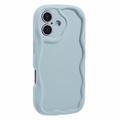iPhone 16 Candy Color Wavy TPU hoesje - Baby Blauw