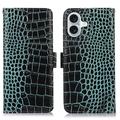 iPhone 16 Crocodile Series Wallet Leren Hoesje met RFID