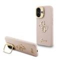 iPhone 16 Guess 4G Logo Stand Camera Frame Hoesje - Roze