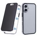 iPhone 16 Magnetisch Hoesje met Gehard Glas - Privacy - Zilver