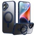 iPhone 16 Magnetische Standaard Hybride Hoesje - donkerblauw