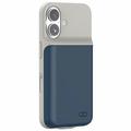 iPhone 16 Plus Backup Batterij Hoesje - 7000mAh - Donkerblauw / Grijs