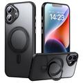 iPhone 16 Plus Magnetische Standaard Hybride Hoesje - zwart