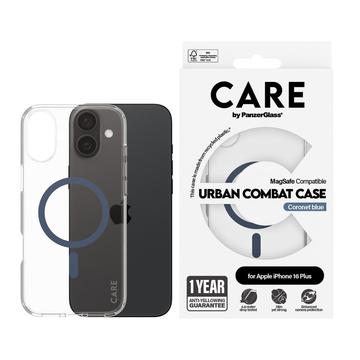 iPhone 16 Plus PanzerGlass Care Transparant Urban Combat Case - MagSafe compatibel - Blauw