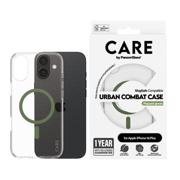 iPhone 16 Plus PanzerGlass Care Transparent Urban Combat Case - MagSafe compatibel - Groen