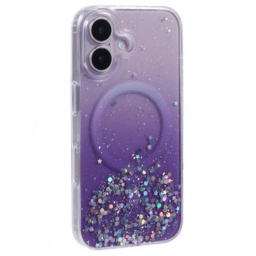 iPhone 16 Plus Sparkle Glow MagSafe hoesje - Paars