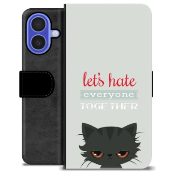 iPhone 16 Premium Portemonnee Hoesje - Boze Kat