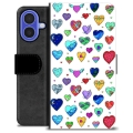 iPhone 16 Premium Portemonnee Hoesje - Harten