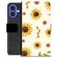 iPhone 16 Premium Portemonnee Hoesje - Zonnebloem