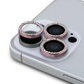iPhone 16 Pro/16 Pro Max Guess Fixed Glitter Cameralensbeschermer - Roze