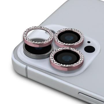 iPhone 16 Pro/16 Pro Max Guess Fixed Glitter Cameralensbeschermer - Roze