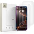 iPhone 16 Pro/17/17 Pro Tech-Protect Glass Fit+ Glazen Screenprotector - 2 st. - Doorzichtig