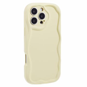 iPhone 16 Pro Candy Color Wavy TPU hoesje - Geel