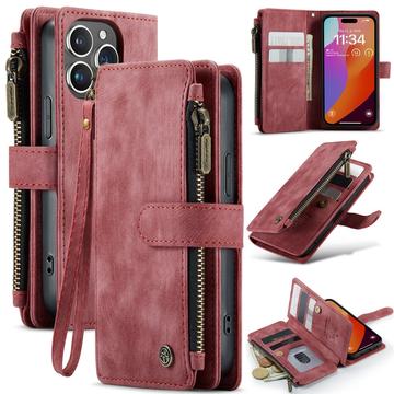 Caseme C30 Multifunctionele iPhone 16 Pro Portemonnee Hoesje - Rood