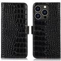 iPhone 16 Pro Crocodile Series Wallet Leren Hoesje met RFID