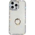iPhone 16 Pro CrystalGlow Hybride Hoesje met Ringhouder - Wit