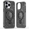 iPhone 16 Pro Glitter Hybride Hoesje met Kickstand - MagSafe compatibel - Zwart