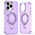 iPhone 16 Pro Glitter Hybride Hoesje met Kickstand - MagSafe Compatibel - Paars