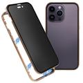 iPhone 16 Pro Magnetisch Hoesje met Gehard Glas - Privacy - Goud