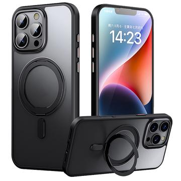 iPhone 16 Pro Magnetische Standaard Hybride Hoesje - zwart