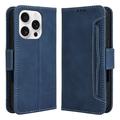 iPhone 16 Pro Max Kaarthouder Portemonnee Hoesje - Blauw
