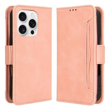 iPhone 16 Pro Max Kaarthouder Portemonnee Hoesje - Roze